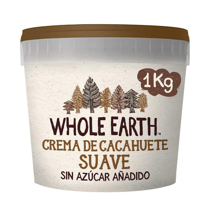 Crema de cacahuete suave 1kg-WHOLE EARTH