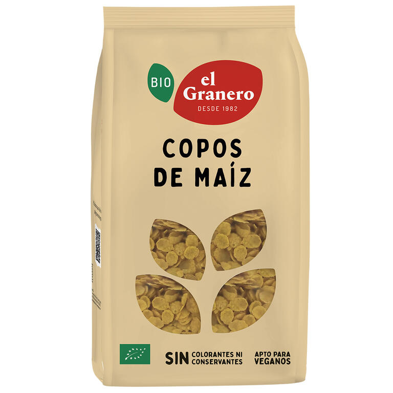 Copos de maíz tostado Bio, 1 kg de El Granero Integral: fotografía del envase