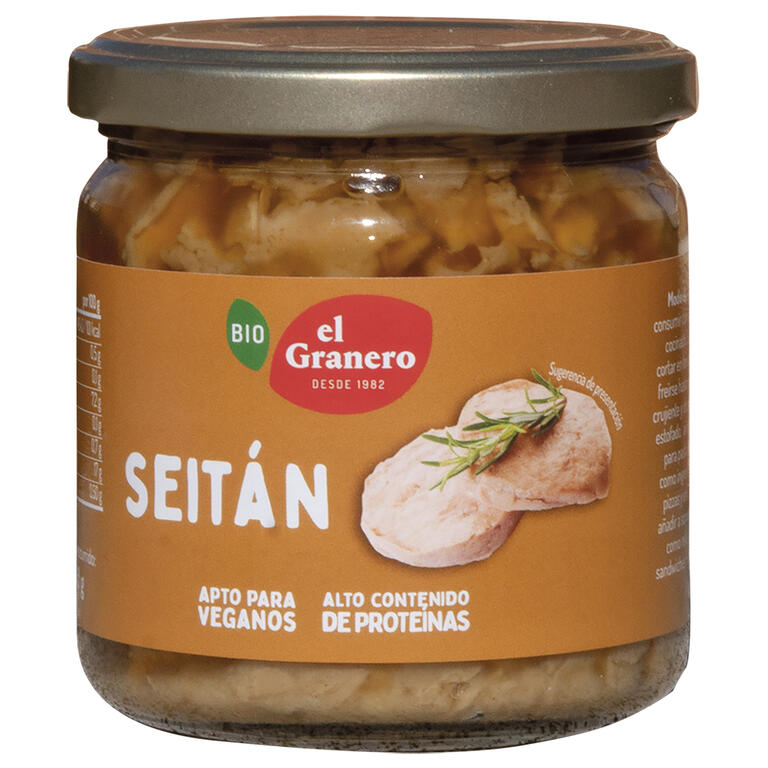 Seitan en conserva BIO, 385 g de El Granero Integral: fotografía del envase