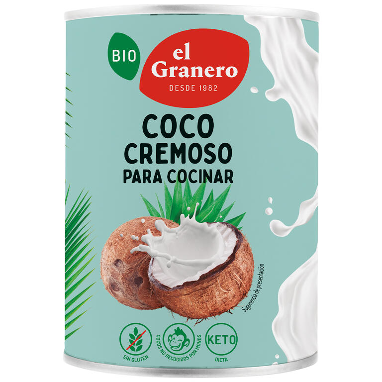 Preparado de coco para cocinar BIO, 400 ml de El Granero Integral: fotografía del envase