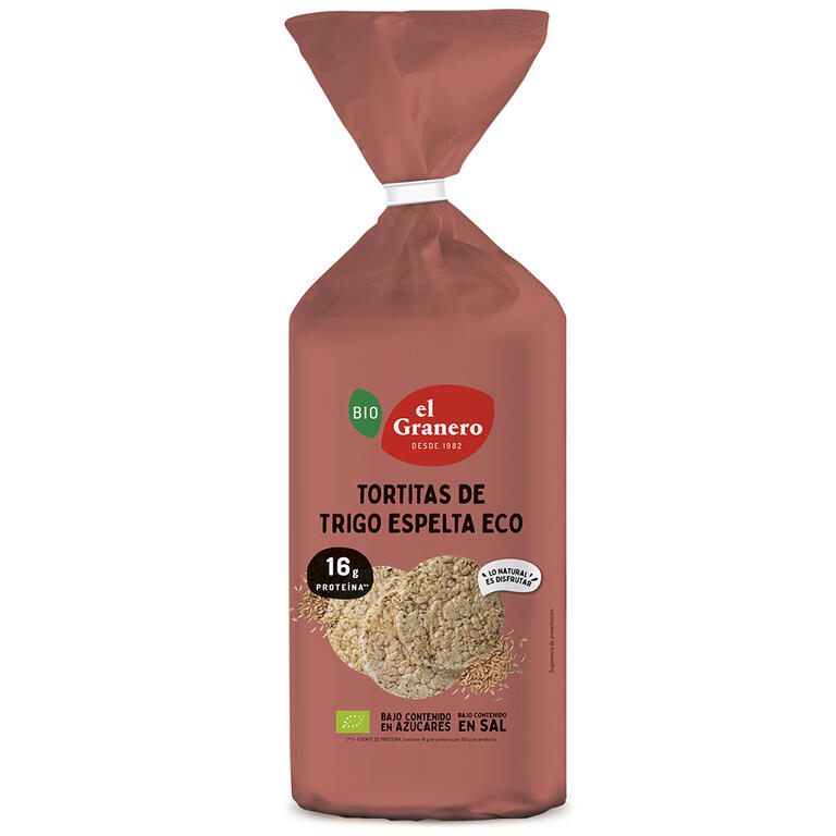 Tortitas de Trigo Espelta Bio 108g de El Granero Integral: fotografía del envase