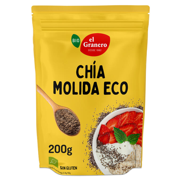Vitaseeds semillas de chia molidas BIO, 200 g de El Granero Integral: fotografía del envase
