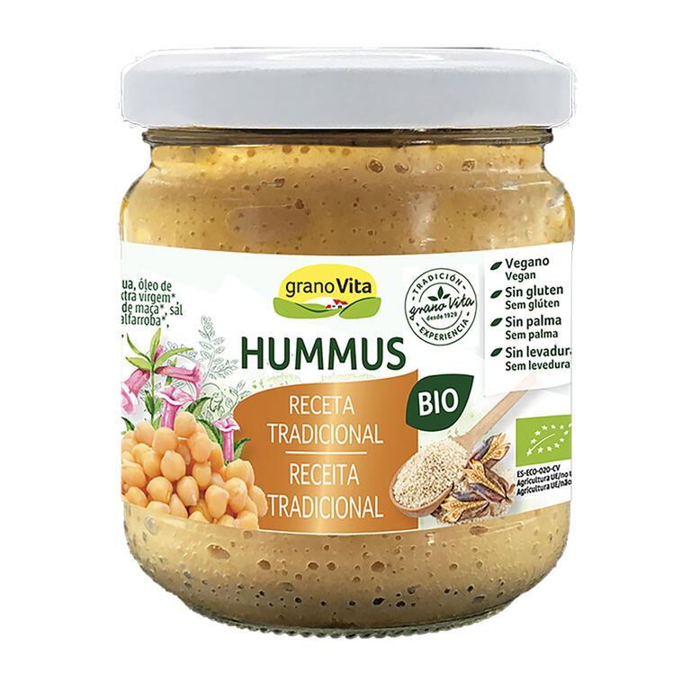 Hummus receta tradicional BIO, 175 g de Granovita: fotografía del envase