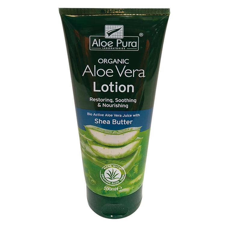 Locion corporal de aloe vera ECO, 200 ml de Aloe Pura: fotografía del envase