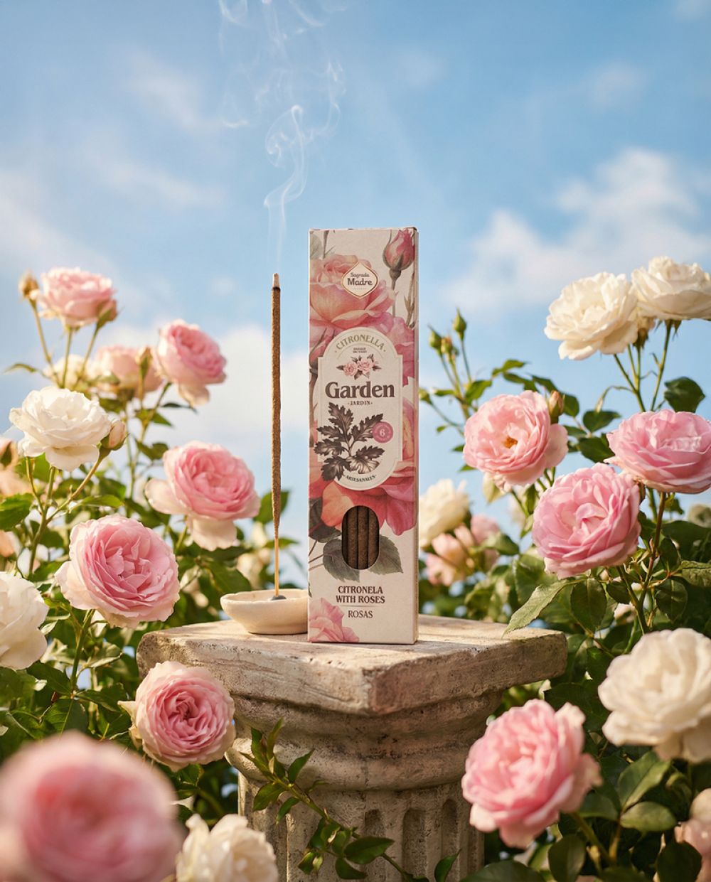 Incienso Garden Citronela y Rosas – Sagrada Madre