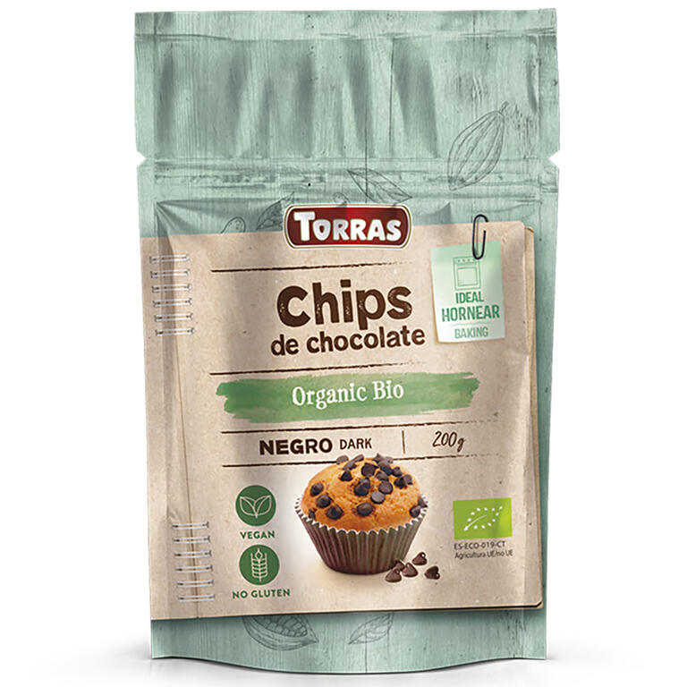 Chips de chocolate 70% cacao BIO, 200 g de Torras: fotografía del envase
