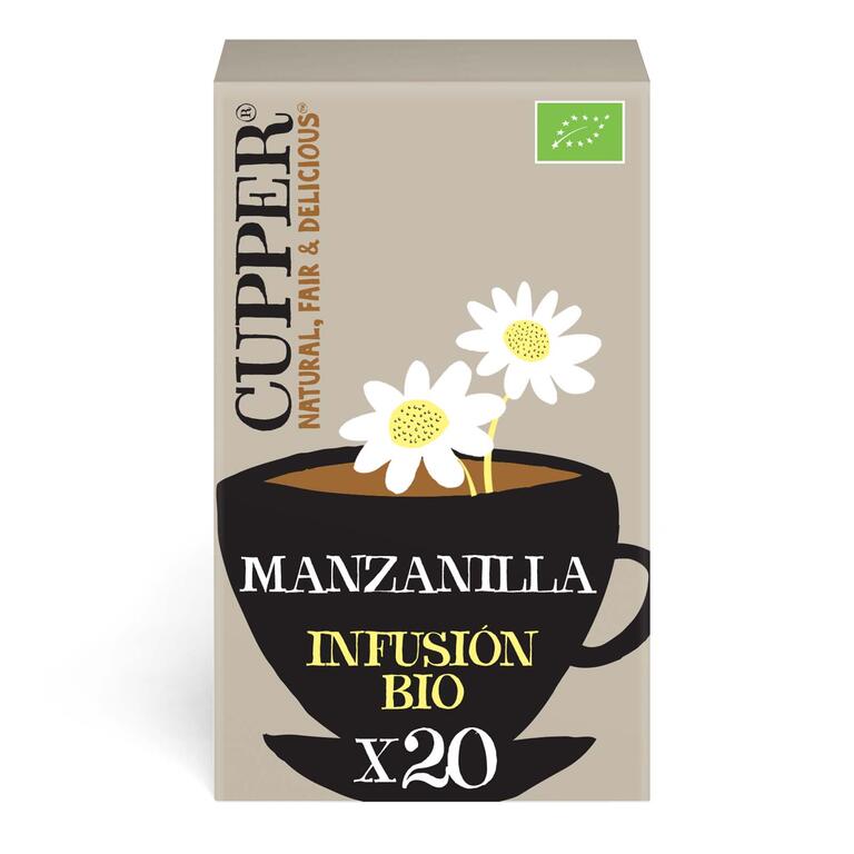 Infusion de manzanilla BIO, 20 bolsas de Cupper: fotografía del envase