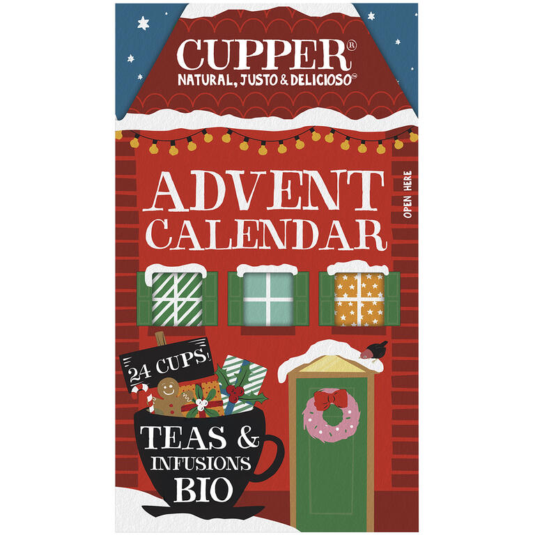 Calendario de adviento BIO (24 sobres) de Cupper: fotografía del envase