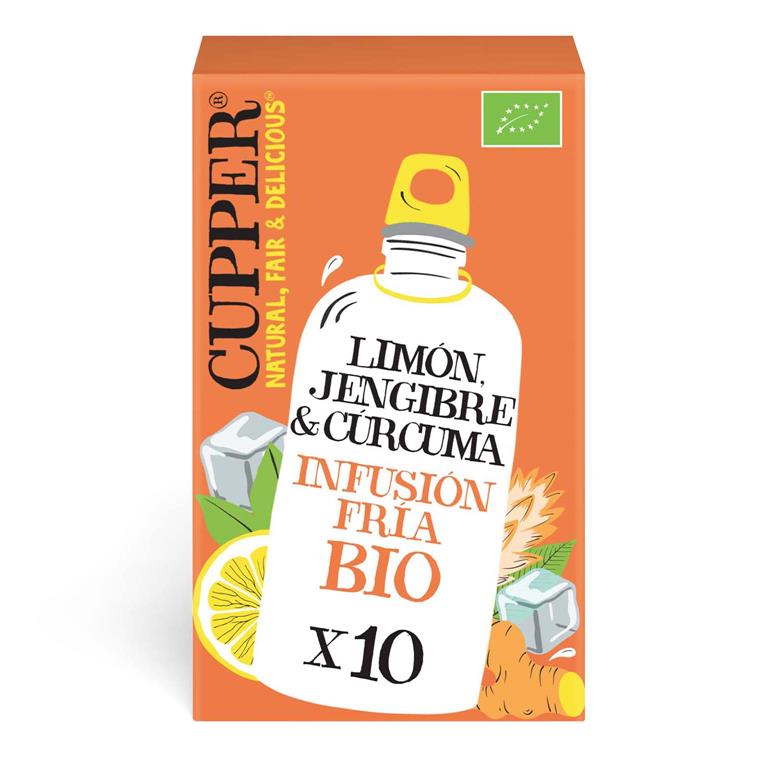 Infusión Fría con Limón, Jengibre y Cúrcuma de Cupper: fotografía del envase