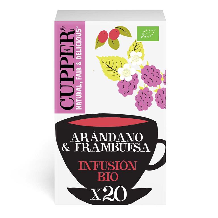 Infusión Arándano y Frambuesa pack de 4 de Cupper: fotografía del envase