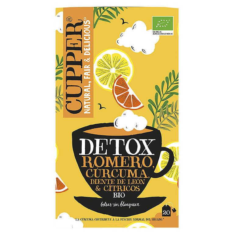 Infusion detox BIO, 20 bolsas de Cupper: fotografía del envase