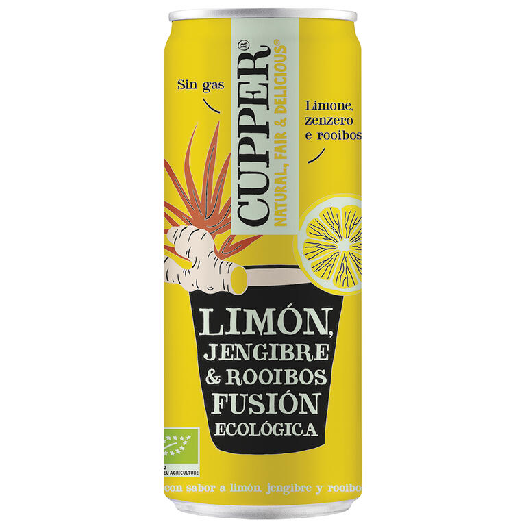 Bebida de jengibre, limón y rooibos, 250 ml de Cupper: fotografía del envase