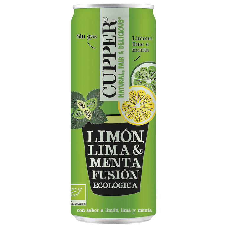 Bebida de menta, limón y lima BIO, 250 ml de Cupper: fotografía del envase