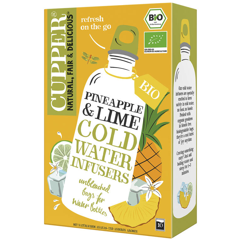 Infusion fria piña y lima BIO, 10 bolsas de Cupper: fotografía del envase