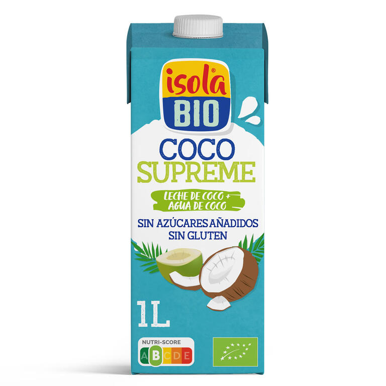 Bebida vegetal de coco supreme BIO. 1 l de Isola Bio: fotografía del envase