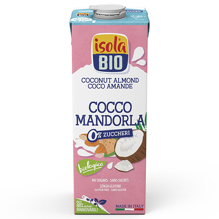 Bebida vegetal de coco con almendra BIO, 1 l de Isola Bio: fotografía del envase