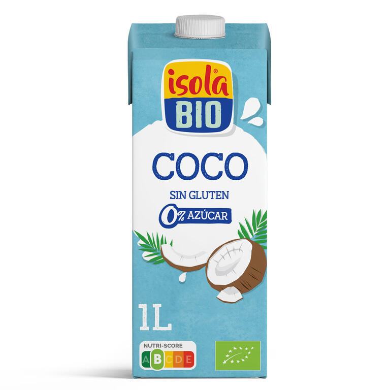 Bebida vegetal de coco sin azúcar BIO, 1 l de Isola Bio: fotografía del envase