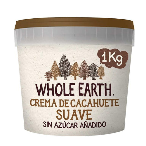 Crema de cacahuete suave 1kg-WHOLE EARTH