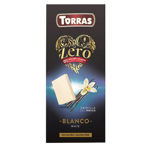 CHOCOLATE BLANCO CON VAINILLA DEL INDICO ZERO, 100 g - TORRAS