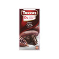 Chocolate negro 72% cacao sin azúcar 75 g de Torras: fotografía del envase