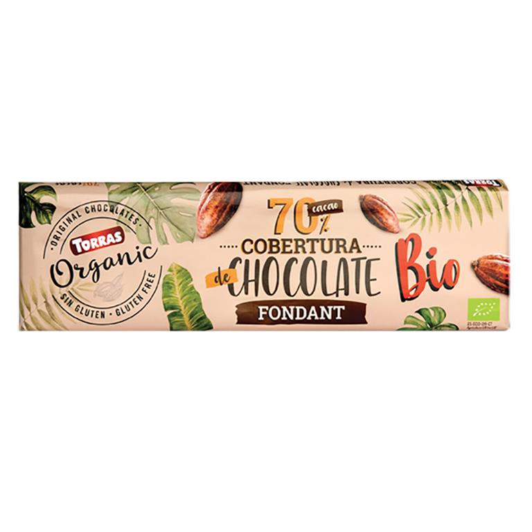Cobertura 70% cacao BIO, 200 g de Torras: fotografía del envase