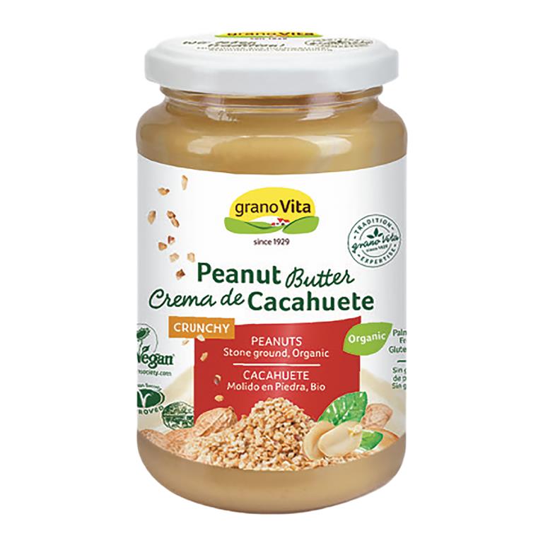 Crema de cacahuete crujiente BIO, 350 g de Granovita: fotografía del envase