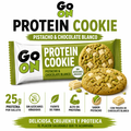 Go On galleta de proteína pistacho y chocolate blanco, caja de 18 galletas: fotografía del envase