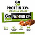 Go On Protein 33% caramelo salado, caja de 25 barritas: fotografía del envase