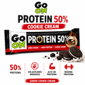Go On Protein 50% cookie cream, caja de 24 barritas: fotografía del envase