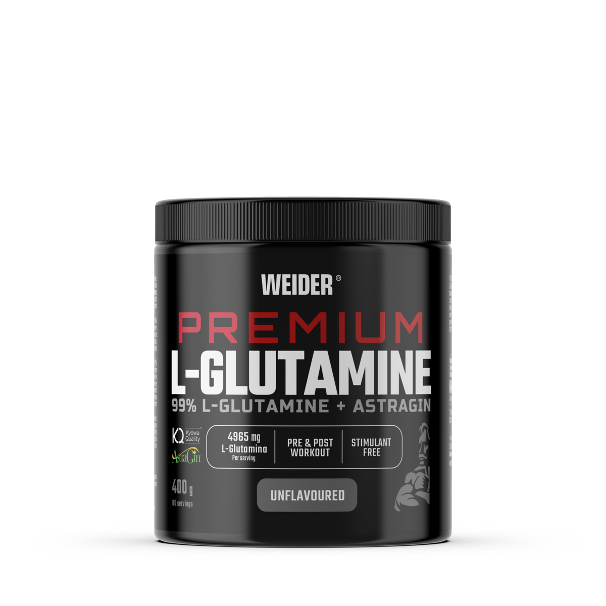 Premium L-Glutamine 400 g de Weider: fotografía del envase