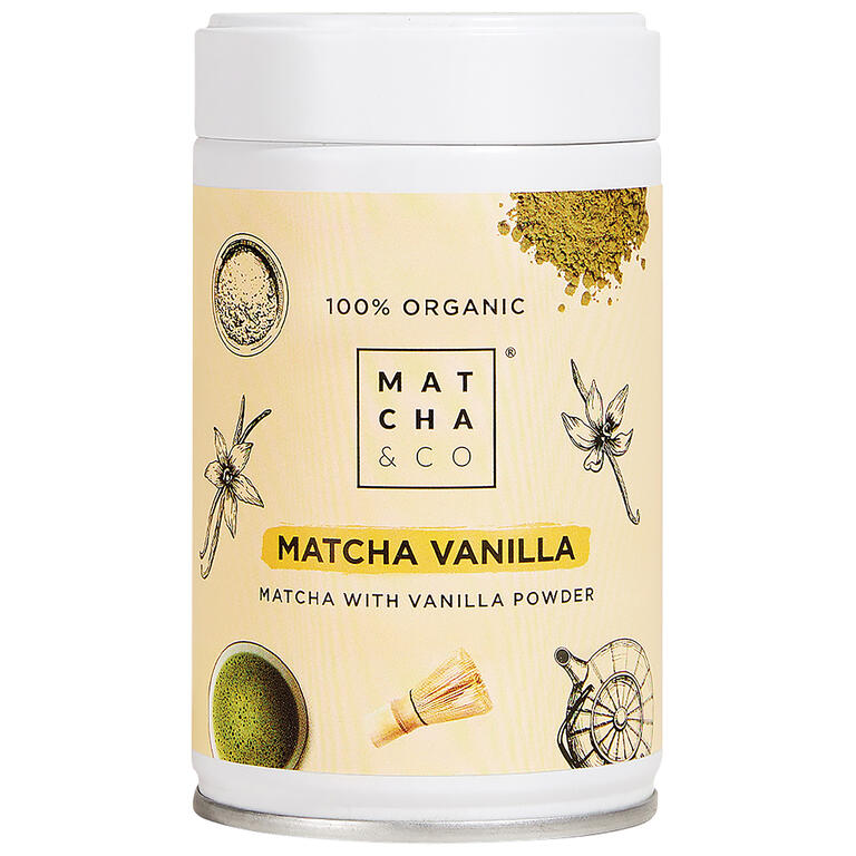 Té matcha vainilla BIO 80 g: fotografía del envase