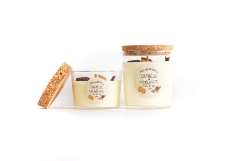 Cera de Soja Canela & Naranja – Vela Artesanal Natural