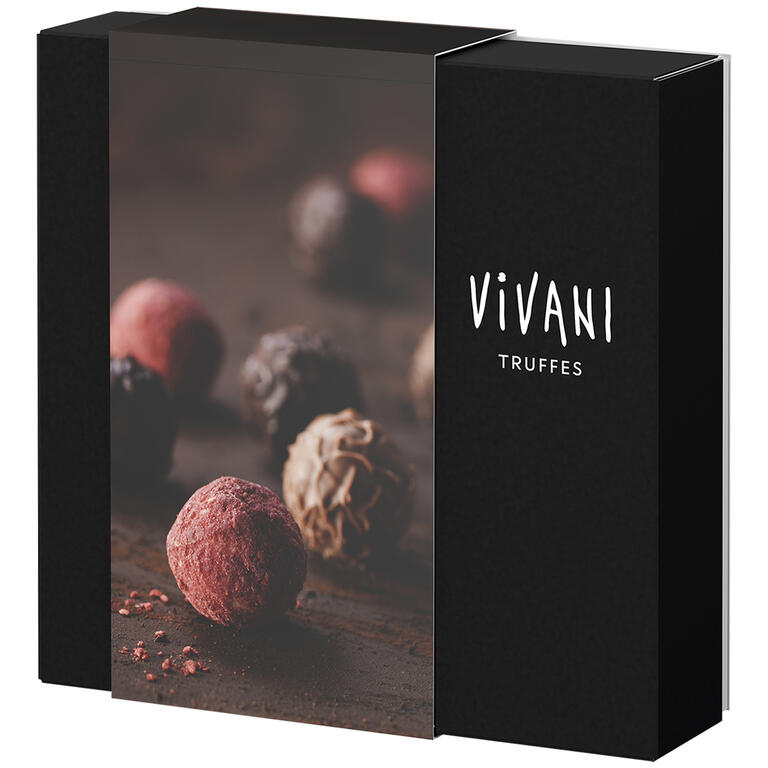 Surtido de trufas de chocolate BIO de Vivani, 100 g: fotografía del envase