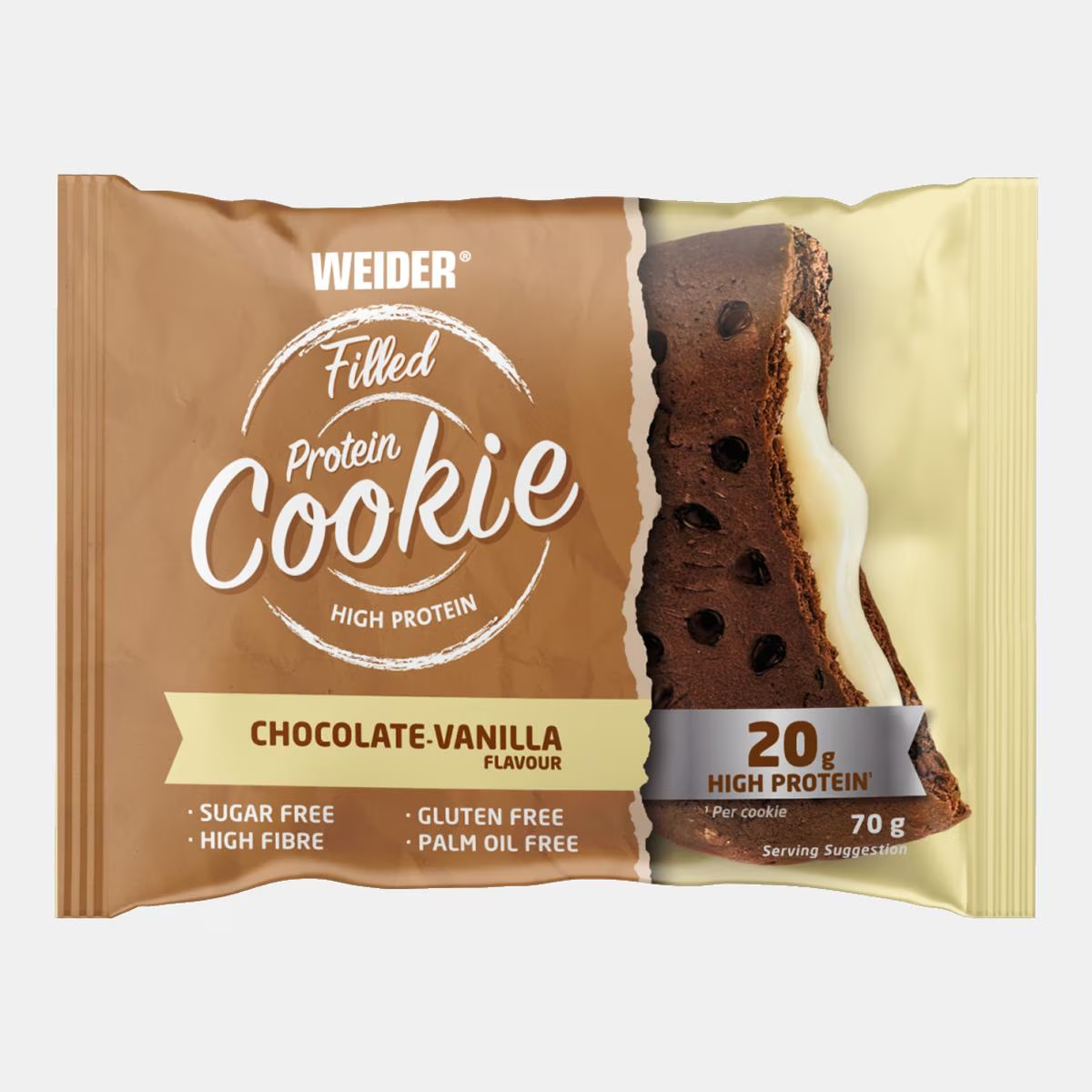 Filled Protein Cookie Weider Chocolate-Vainilla - 1 galleta de 70 g
