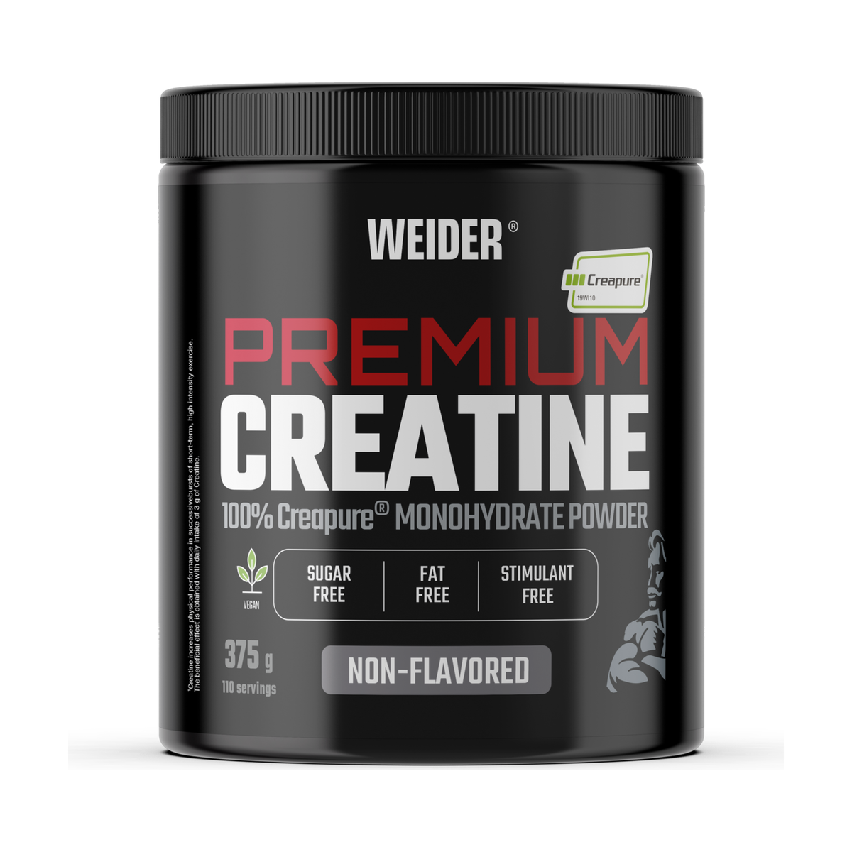 Premium Pure Creatine Creapure 375 g sin sabor de Weider: fotografía del envase