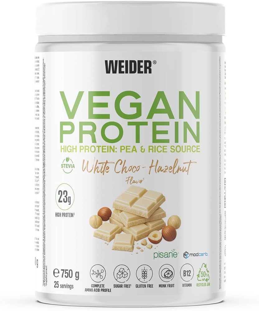 Weider Vegan Protein chocolate blanco-avellana 750 g