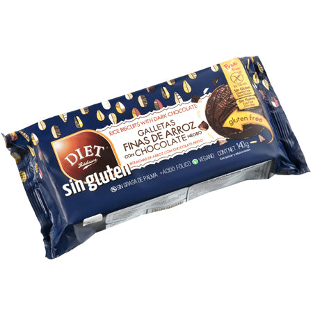 Galletas finas de arroz con chocolate negro de Diet Rádisson: fotografía del envase