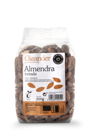 Almendra tostada con piel de Oleander: fotografía del envase