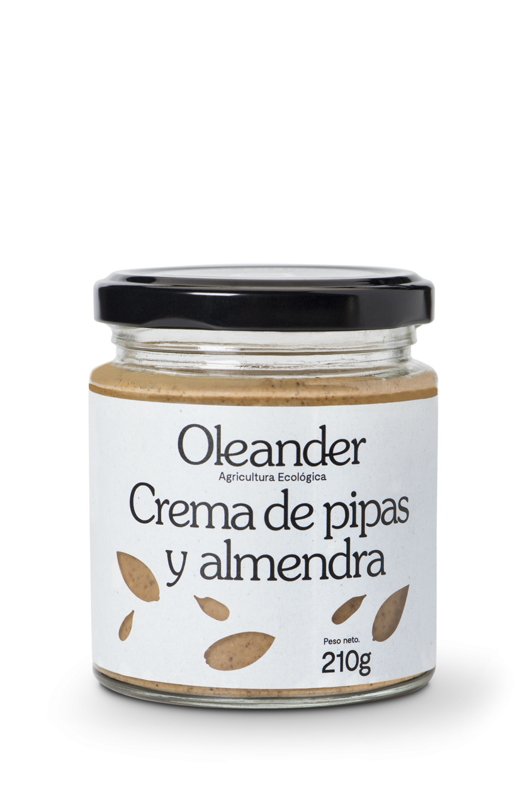 Crema de pipas y almendra caja de 6 unidades de Oleander: fotografía del envase